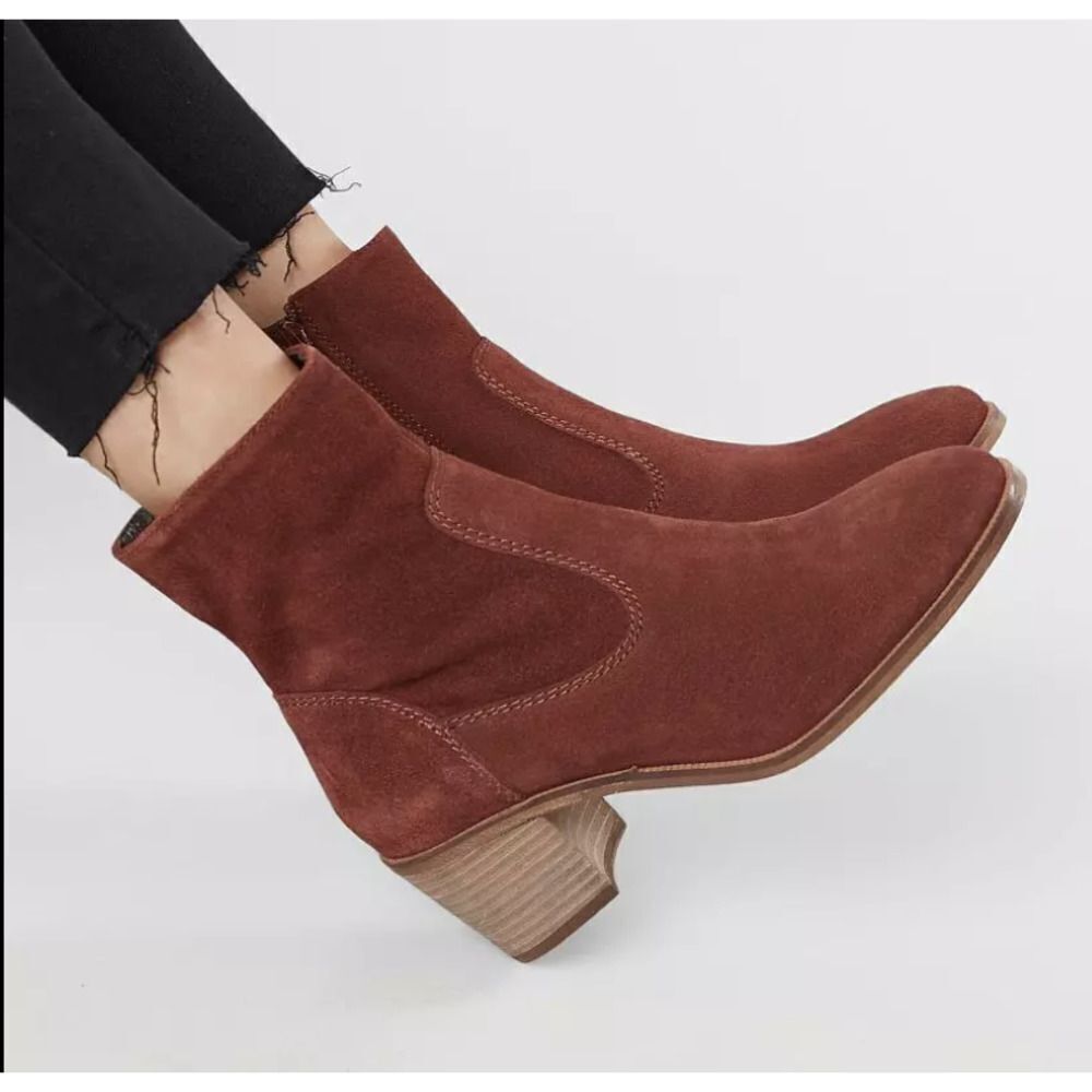 Crevo Jade Leather Women's Ankle Boots in Brick Red SZ 11